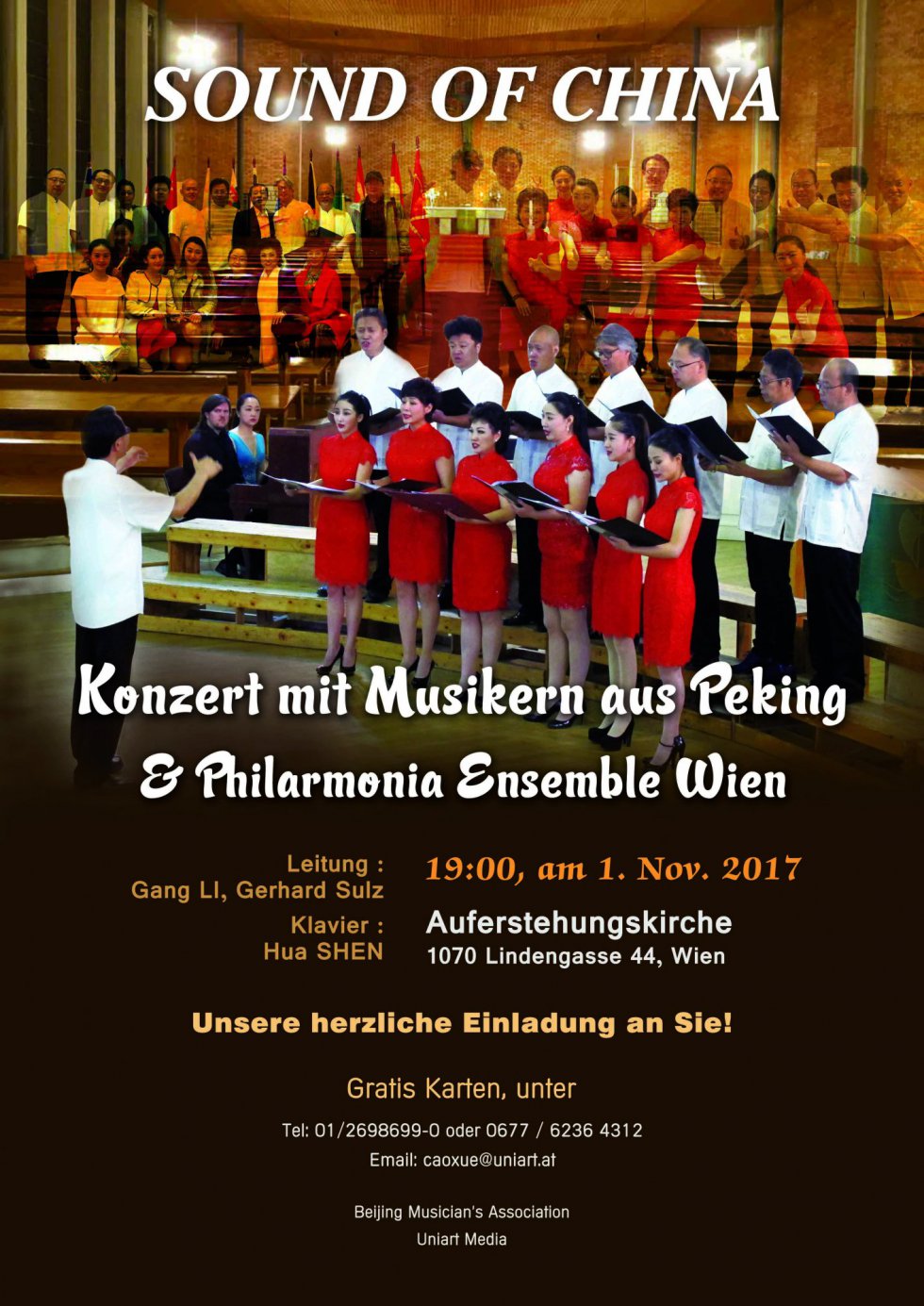 Chorkonzert mit Musikern aus Peking und dem Philharmonia Ensemble Wien